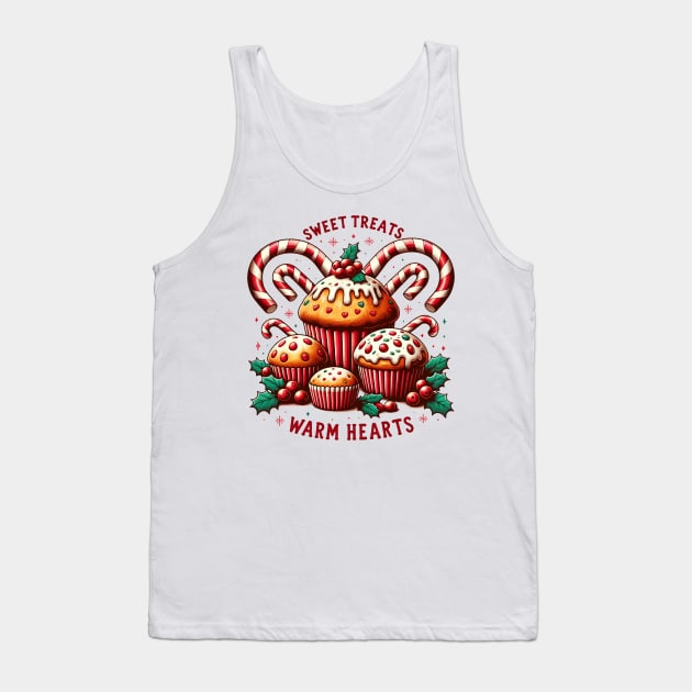 Sweet Treats Vintage Christmas Muffins Baking Tank Top by TheCloakedOak